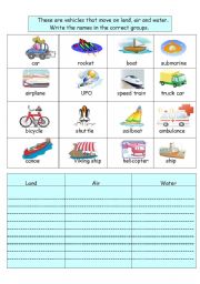 English Worksheet: Transport