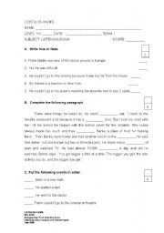 English Worksheet: listening