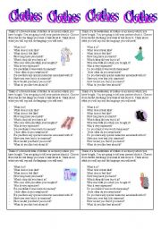 English Worksheet: Clothes Speaking