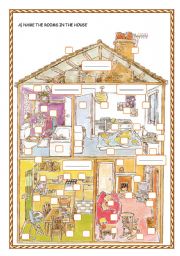 English Worksheet: IN THE HOUSE/ THERE + BE