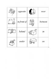 English Worksheet: Prepositions of place - dominoes