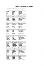 English Worksheet: Irregular Verbs in pronunciation groups 