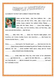 English Worksheet: PRESENT SIMPLE / READING COMPREHENSION