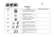 English Worksheet: Feelings worksheet