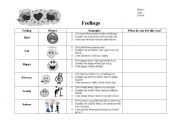 Feelings worksheet