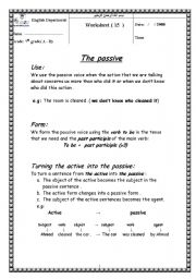 English Worksheet: the passive