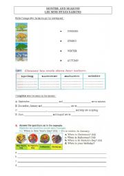 English Worksheet: Months and seasons - sheet 1