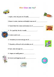 English worksheet: colours