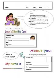 English Worksheet: Lucys ID