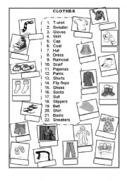 English Worksheet: Clothes