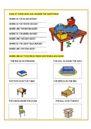 English Worksheet: IN_ON_UNDER