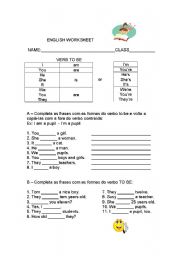 English Worksheet: VERB TO BE