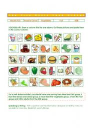 English Worksheet: Five Basic Food Groups