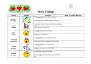 English Worksheet: More Feelings