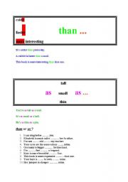 English Worksheet: than / as tall as ..... COMPARISON