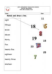 English worksheet: numbers