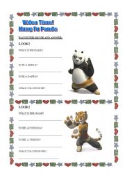 Personal information and short answers! Kung Fu Panda