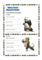 English Worksheet: Personal information and short answers! Kung Fu Panda