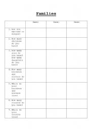 English worksheet: Family conversation grid (for adults)