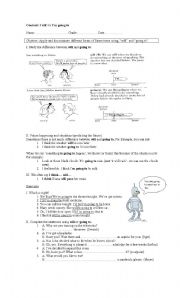 English Worksheet: will vs going to