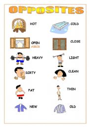 English Worksheet: OPPOSITES