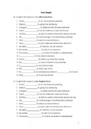 English Worksheet: past simple