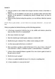 English worksheet: Draw and Discover Student B