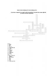 English Worksheet: COMPARATIVES AND SUPERLATIVES CROSSWORD