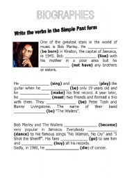 English Worksheet: Biographies