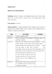 English worksheet: Consruction materials lesson plan
