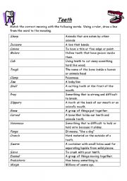 English Worksheet: Teeth