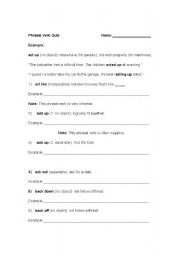 English Worksheet: phrasal verb quiz