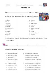 English Worksheet: placement test