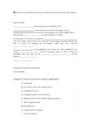 English Worksheet: Letter of complaint