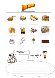 English Worksheet: JUNK FOOD