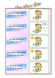 English Worksheet: Eency Weency Spider Song - Lyrics & Activity - Part 1
