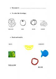 English worksheet: The colours