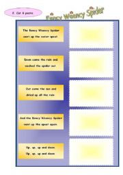 English Worksheet: Eency Weency Spider Song - Activities - Part 2