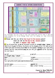 English Worksheet: ASKING  FOR &  GIVING DIRECTIONS