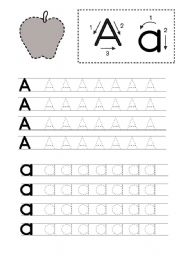 English Worksheet: Kindergarten Writing Foundation A-C