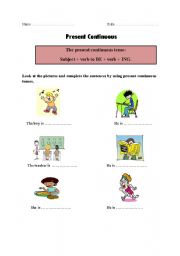 English Worksheet: Present Continuous