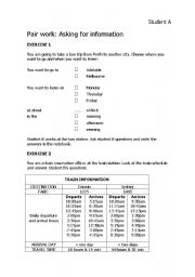 English worksheet: Asking for Information