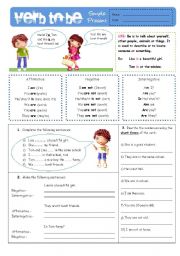 English Worksheet: verb to be