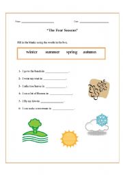 English Worksheet: The Four Seasons