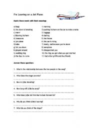 English Worksheet: Leaving on a jet plane