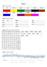 English worksheet: Colours