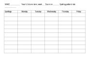 English worksheet: spelling grid - look, say, cover, write, check