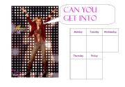 English worksheet: Hannah Montana attendance target sheet