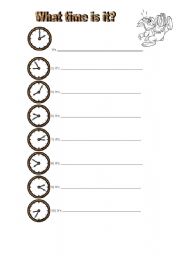 English Worksheet: What time is it?