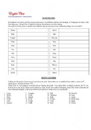English Worksheet: Homophones and silent letters